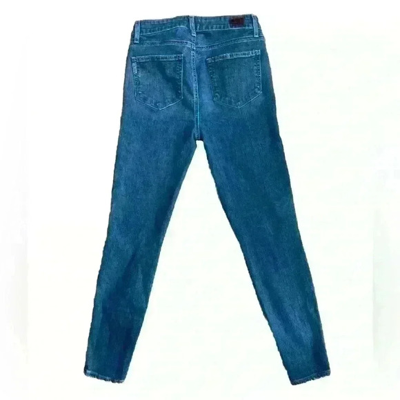PAIGE Denim Jeans Hoxton Ankle Size 28 Medium Blue Frayed Hem Distressed - Picture 5 of 12